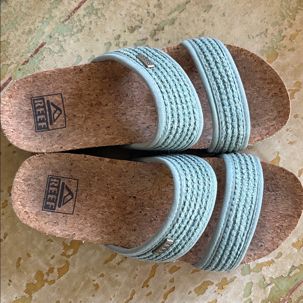 Reef Women's Teal Green Slide Sandals - Picture 5 of 10